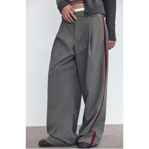 Zara - Pinstripe Boxer Pants/  / S /  Gray